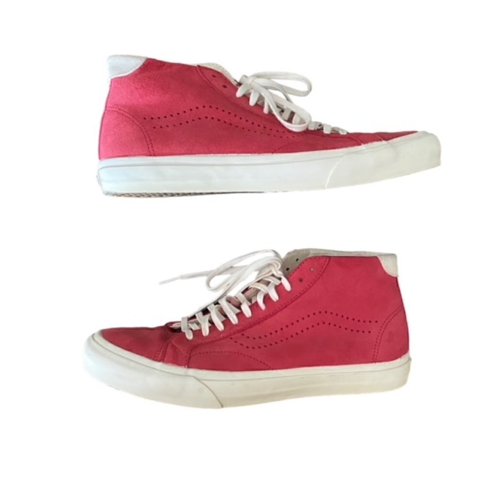 Vans Mid Court Red Suede Sneakers 11.5